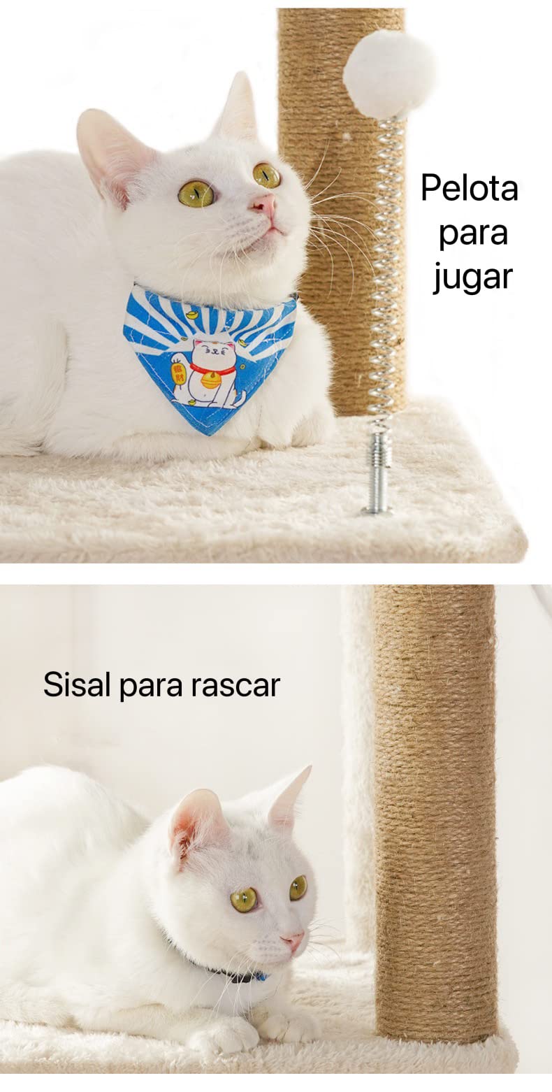 Rascador Árbol UNA MASCOTA Beige Diseño de Queso Varios Niveles para Gato