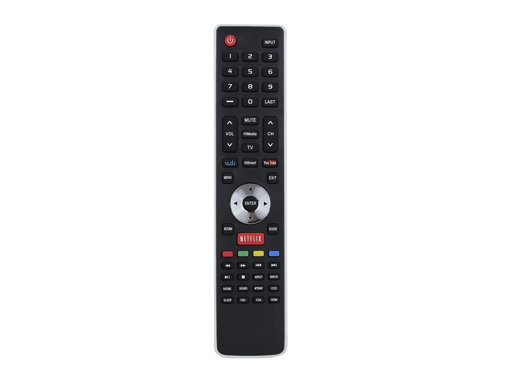 LIDERT Control Remoto para Pantalla Hisense Smart TV EN-33926A EN-33925A 32K366W 40K366WB botón de Netflix y Youtube