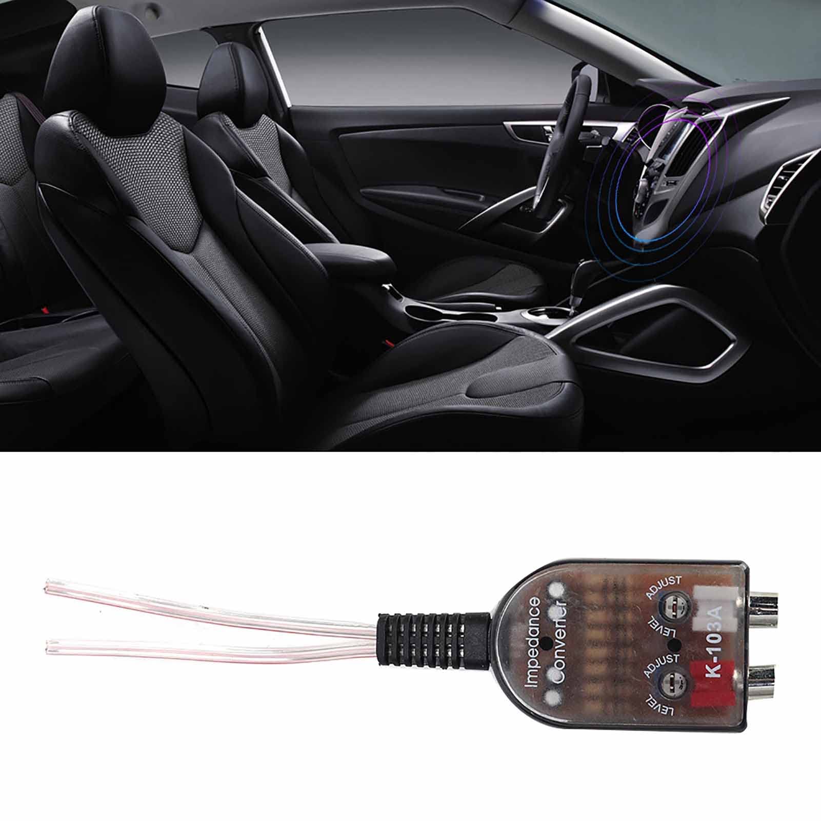 Convertidor de impedancia deo, altavoz ajustable estéreo para automóvil de alta a baja Línea Convertidor de impedancia deo apto para amplificador de potencia de automóvil