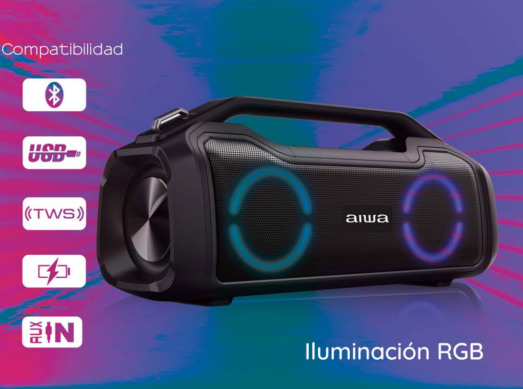 Aiwa Bocina Aws700bt Portátil Bluetooth TWS Impermeable