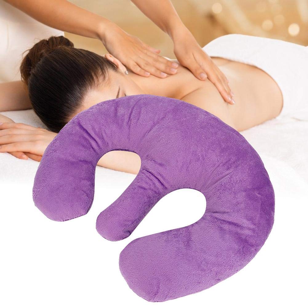 Cojín de almohada de seno, salón de belleza Almohada de soporte de seno SPA Cojín de almohada de pecho de masaje Cojín Prevención de arrugas y soporte de seno Almohadilla de Soporte Suave (Púrpura)
