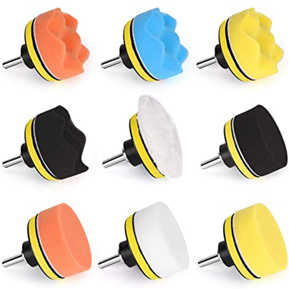 Set de Almohadillas de Esponja Yundobop Varias 3 Pulgadas para Pulido de Automóviles