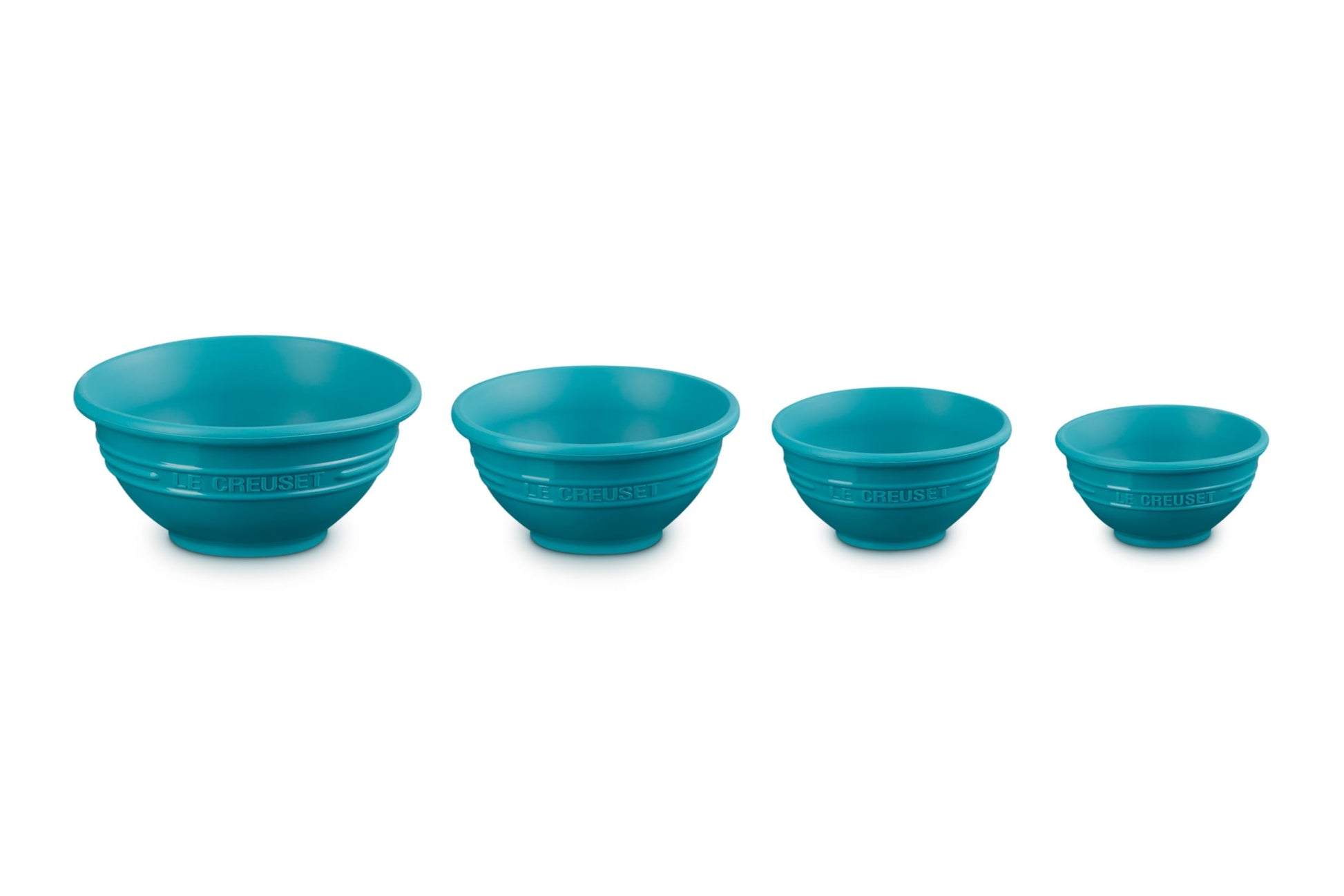 Le Creuset - Cuencos de silicona para preparación, juego de 4 unidades, color Caribe