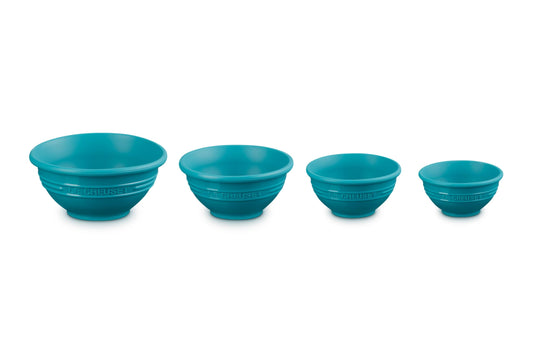 Le Creuset - Cuencos de silicona para preparación, juego de 4 unidades, color Caribe