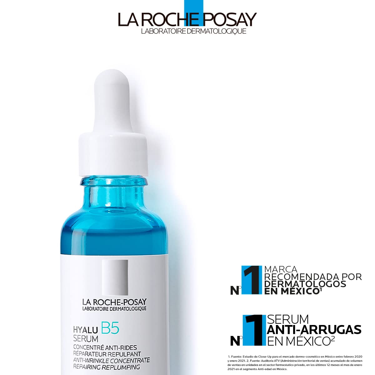 La Roche Posay Hyalu B5 Serum Facial de Acido Hialuronico con Vitamina B5 Puro. Suero Concentrado Antiarrugas, 30 ml + Humectante facial Toleriane Reparación Doble, 2.5 onzas líquidas Oz.