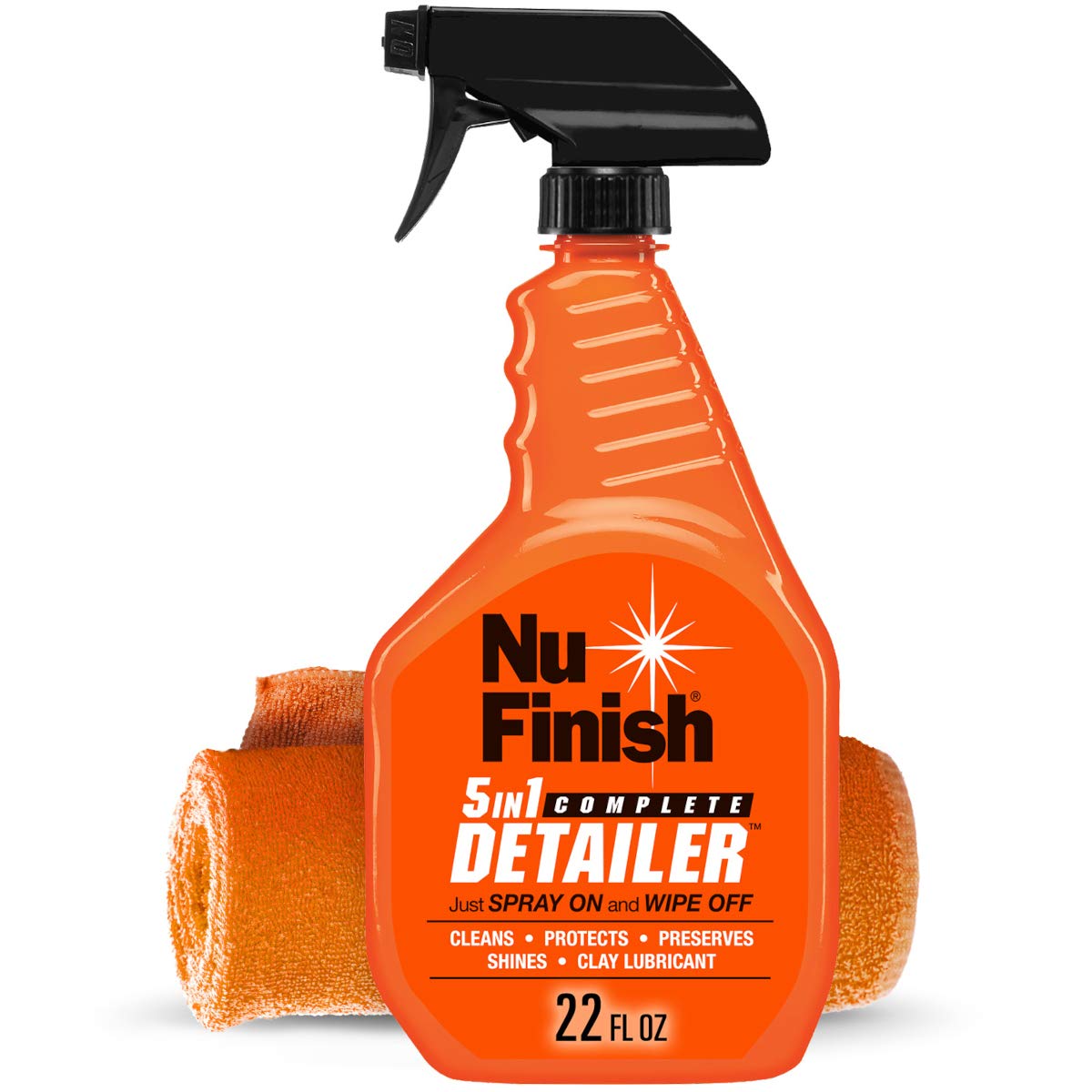 Toalla de Microfibra y Spray para Detalles de Coche Nu Finish 5 en 1