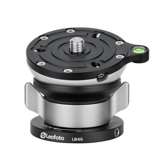 Leofoto LB-65 - Base de nivelación para trípode con cierre de mariposa, 65 mm, carga máxima +/-15° de inclinación