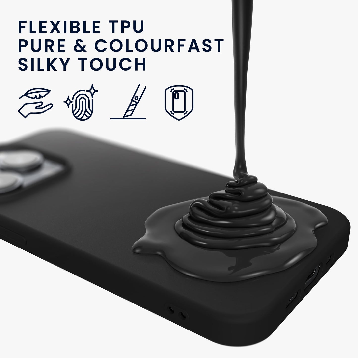 kwmobile Funda para iPhone 15 Plus Carcasa - Case de TPU y Silicona Ultrafino para Smartphone - Protector antigolpes con Bordes elevados para móvil - Negro Mate