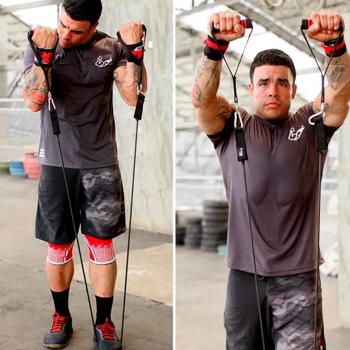 BOLD TRIBE Set Completo Tribe Pack con 14 Piezas - 6 Ligas de Resistencia Tubulares - 155 Lbs de Resistencia Combinada - Gym en Casa, Cross Training y Rehabilitación - Gimnasio