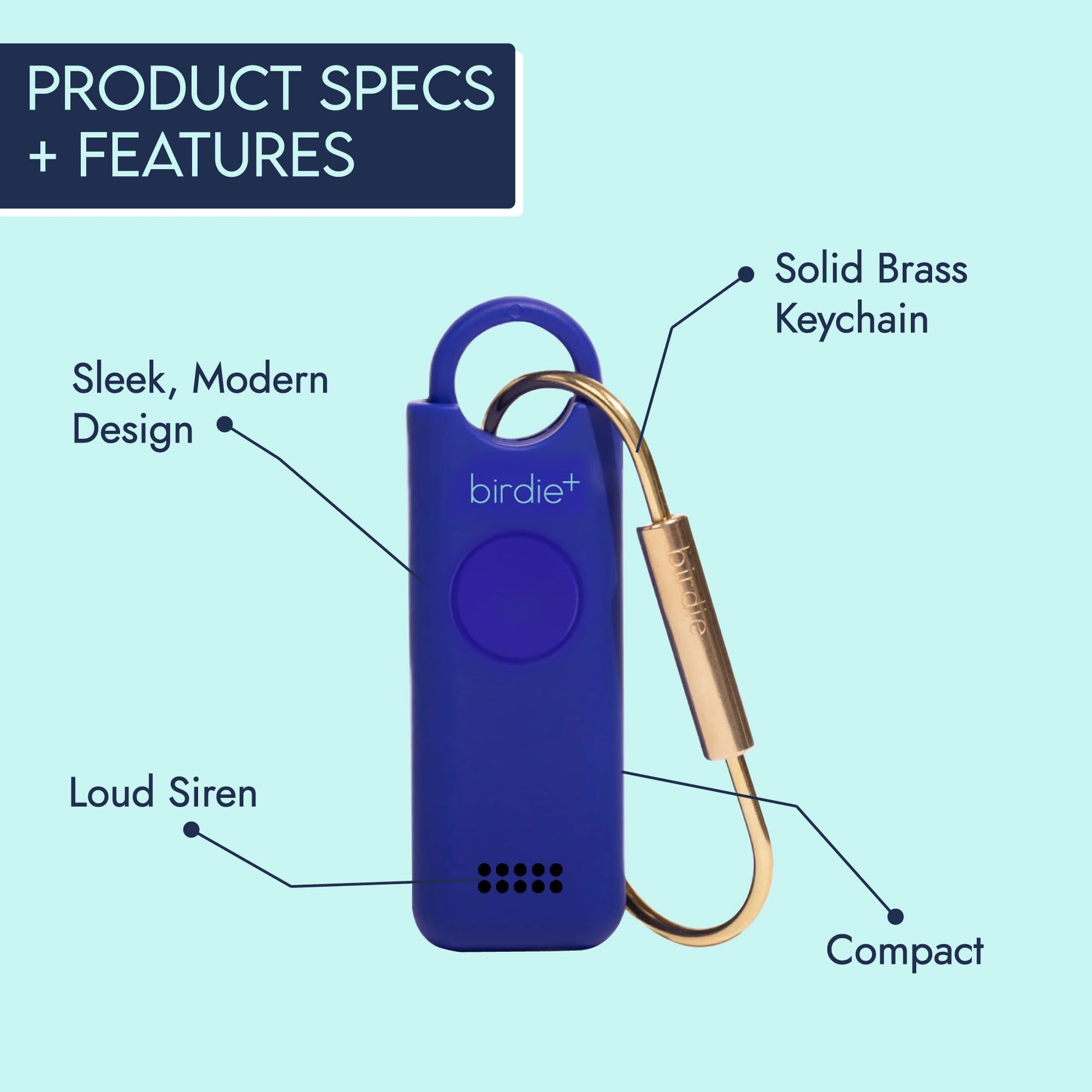 Alarma de Seguridad Personal Birdie Birdie+ Blanca con Sirena Fuerte y Conexión Bluetooth para Mujer