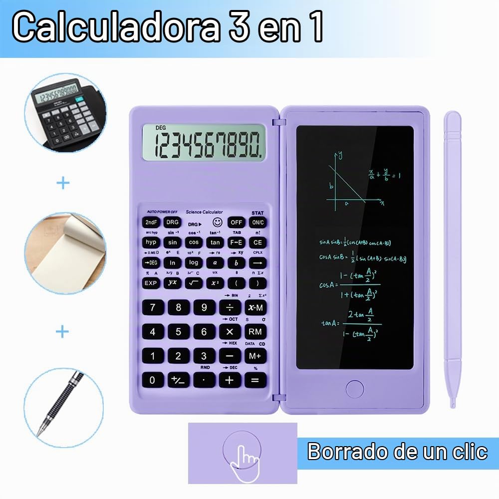 Calculadora Científica iPepul Pantalla Grande con Bloc de Notas para Estudiantes