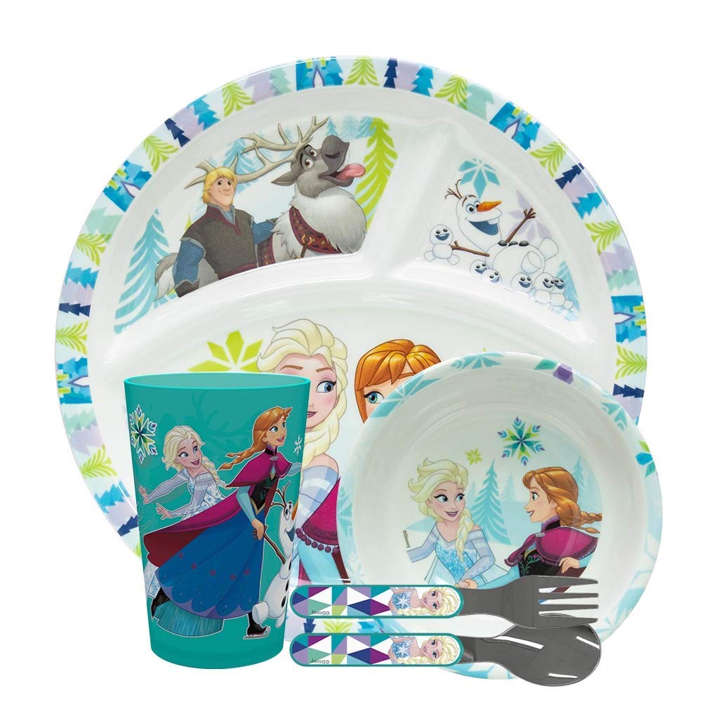 Vajilla Infantil Zak Designs Disney Frozen Azul de 5 Piezas para Niños