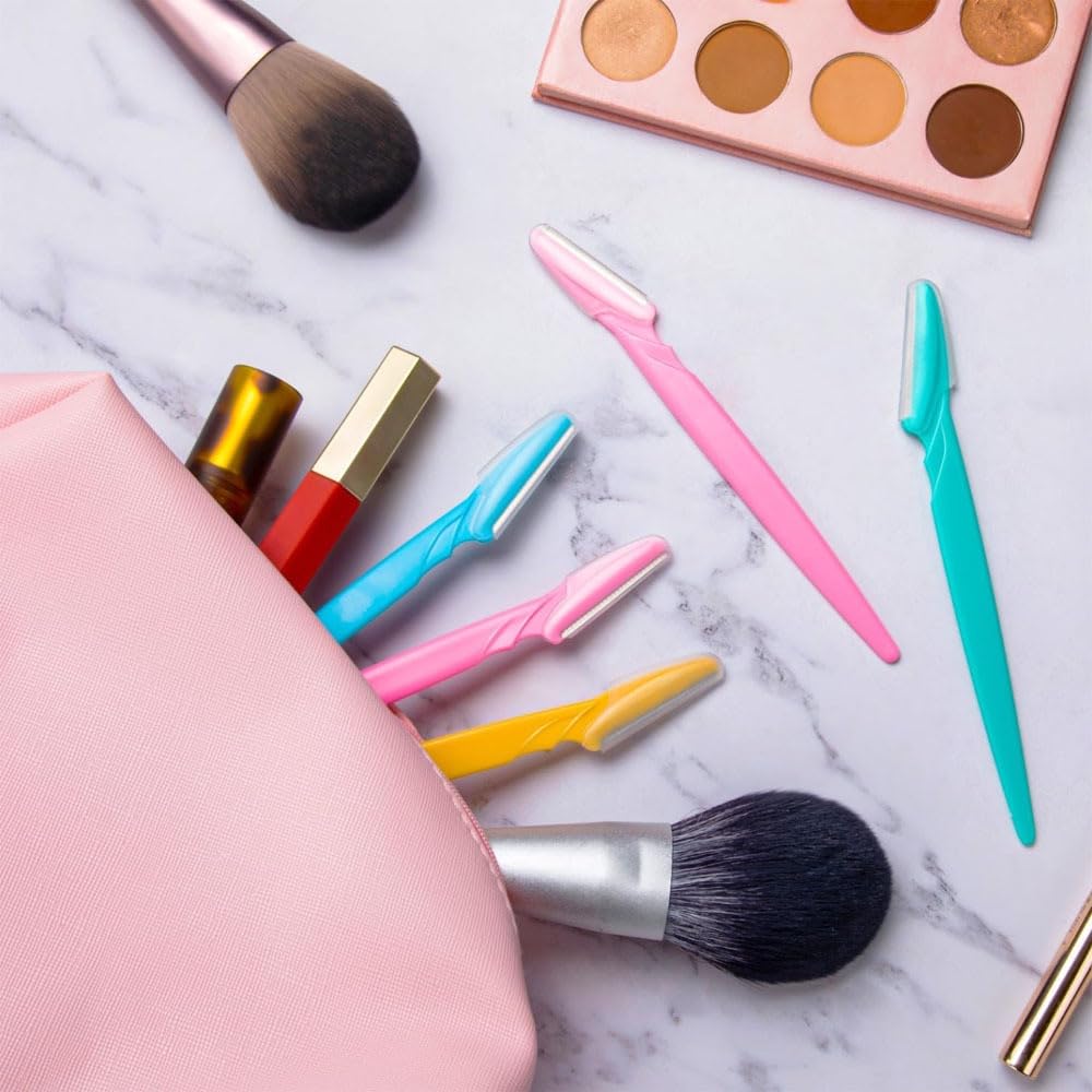 HUOWU Juego de 66 Piezas de Maquinilla de Afeitar Multiusos para Cejas, Exfoliación Y Dermaplaning Facial, con Funda de Precisión para Mujeres Y Hombres. Fácil de Usar.