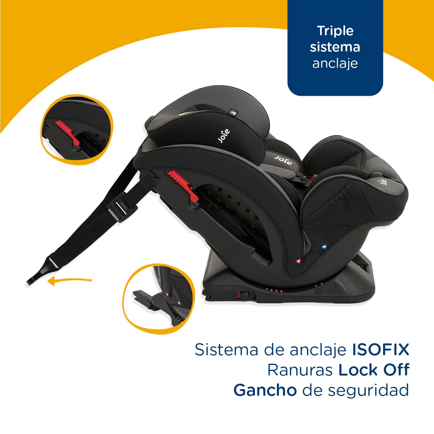 Joie Stages FX Autoasientos para Bebe - Asiento para Bebe Carro - ISOFIX - Grow Together hasta 8 Años - Sistema contra Impactos Laterales - Booster Car Seat - Silla para Bebé Auto