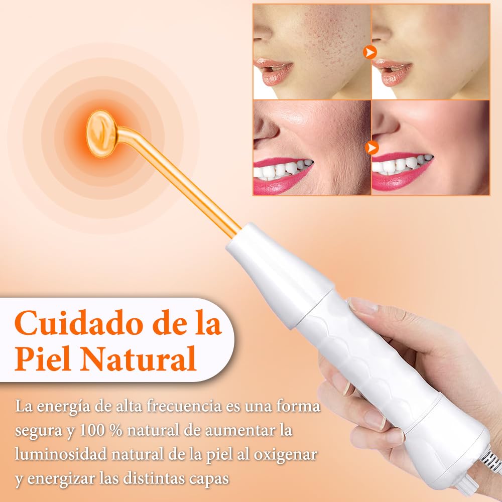 Máquinas Faciales de Alta Frecuencia, Alta Frecuencia Facial, Máquinas Faciales, Equipo De Alta Frecuencia Para La Piel, Viene con 4 Tubos Diferentes, Aguja para El Acné, Espejo e Hisopo con Alcohol