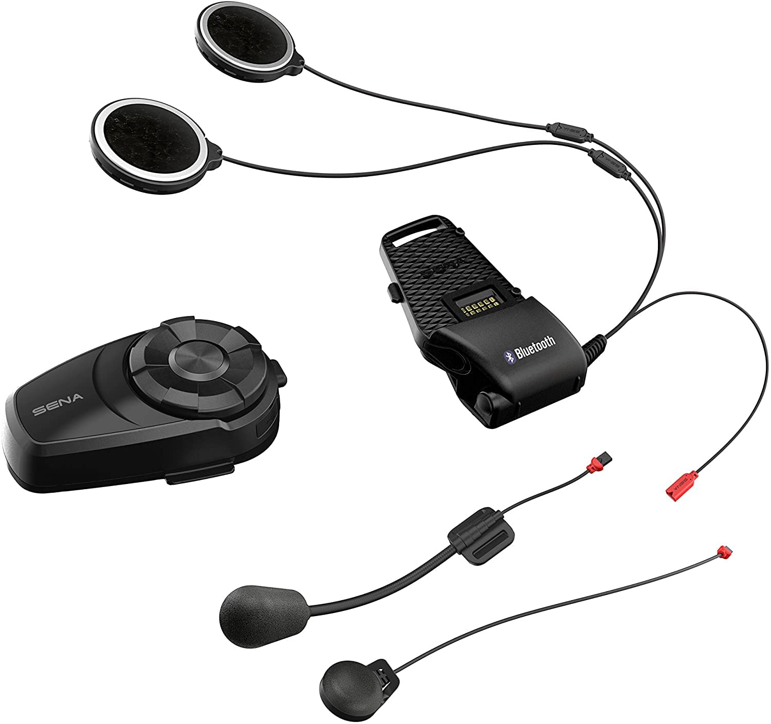 Sena 10S - Sistema de comunicación de Auriculares Bluetooth para Motocicleta, Paquete Dual