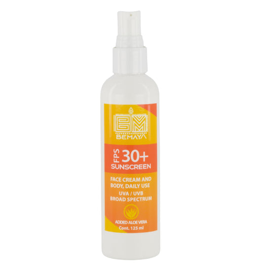 Bemaya Bloqueador Solar Mineral Coco FPS 30+ | Protector Solar Corporal UVA/UVB | Biodegradable | Aloe Vera y Coco | Piel Sensible | 125 ml