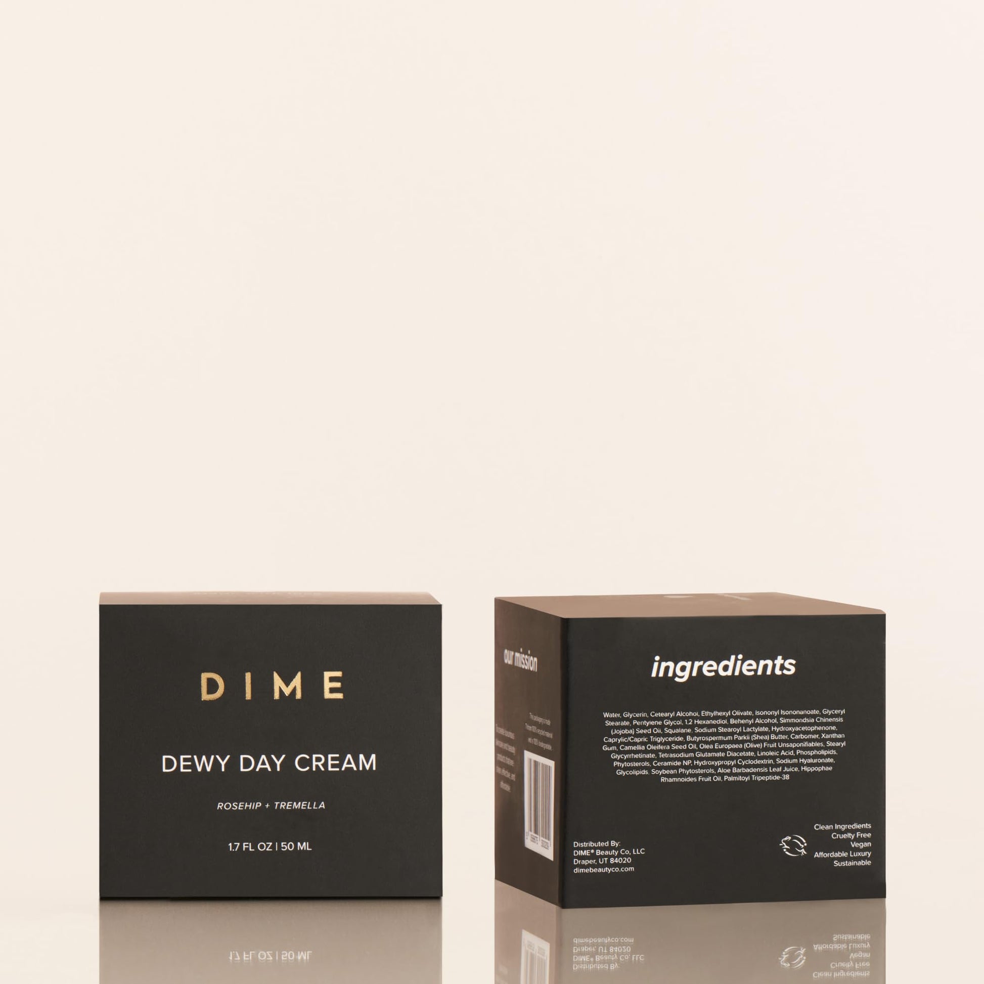 Dime Beauty Dewy Day Cream, Light moisturizer with Rosehip and Tremella Promoting Collagen and Elastin Growth, 1 Count