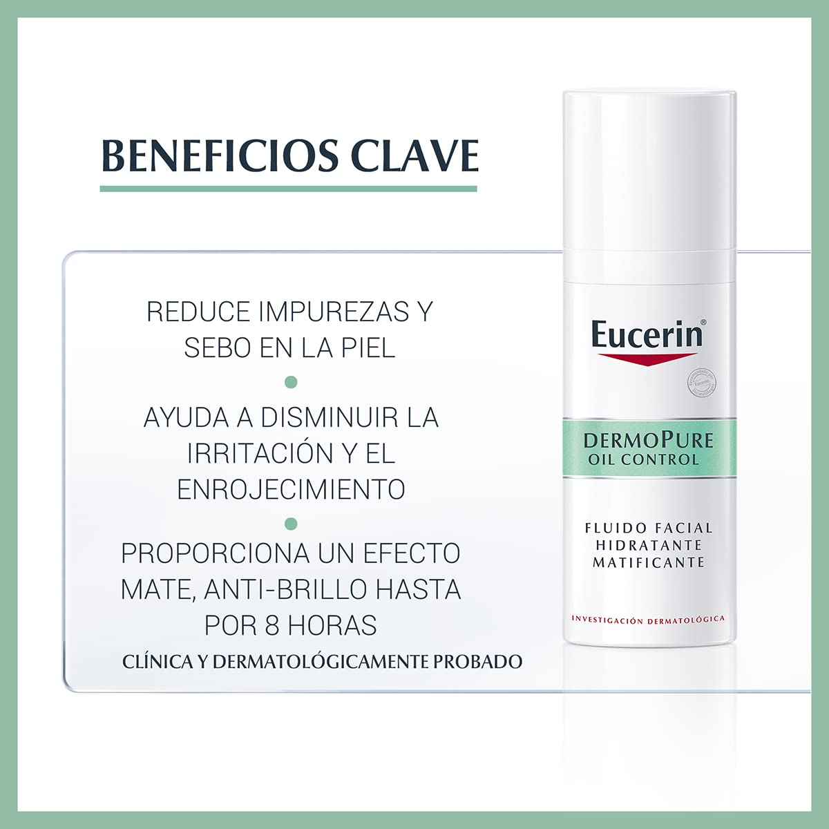 Kit Eucerin DermoPure Gel Limpiador Facial, 200 ml + Fluido Facial Hidratante Matificante para piel grasa, 50 ml