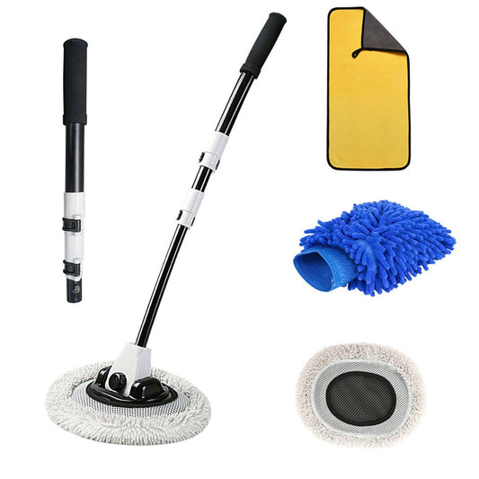 Cepillo para Lavar Auto ADILIKADII Curvado 90° con Poste Extensible y Accesorios de Limpieza Microfibra