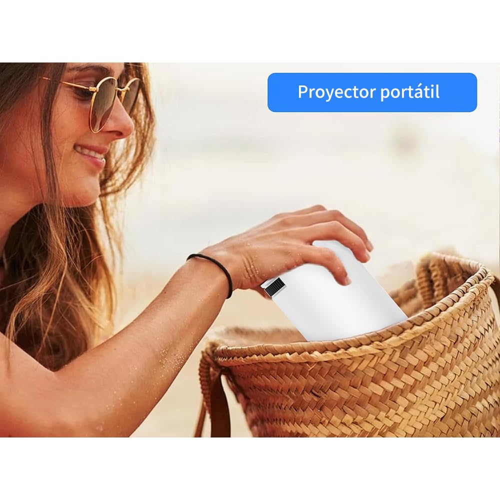 FINYQBET Mini Proyector Portátil Con Android, Ultrarrapido 5G+2.4G, Profesional 200ansli 4k 1080P WiFi Led HD 8000 LM, Cine 180° Giratorio Para TV Stick