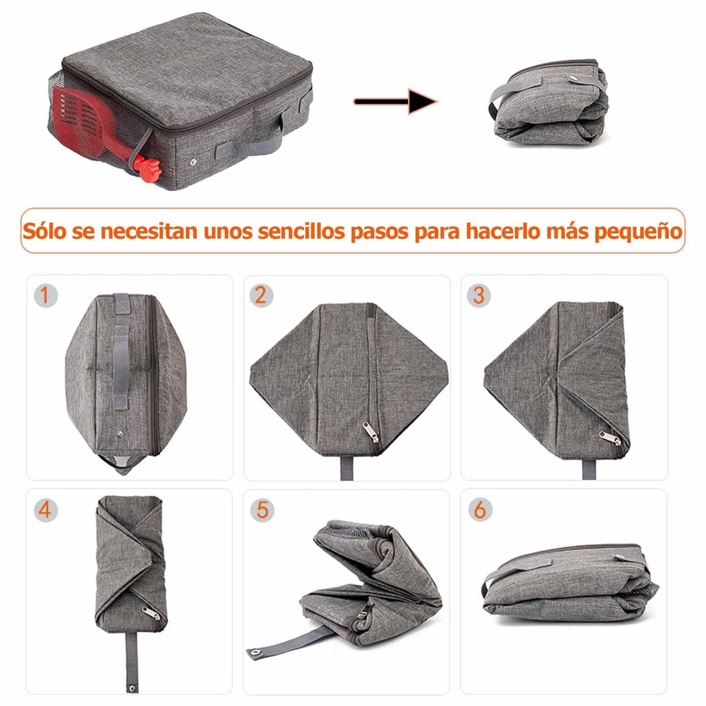 JAKLENA22 Arenero para Gato, con Pala para Arena de Gato,Caja de Arena para Gatos Portátil de Plegable, Impermeable, Sin Fugas, Ligera, para Viajes, Camping,Viajes por Carretera (30 x 30 x 11cm)