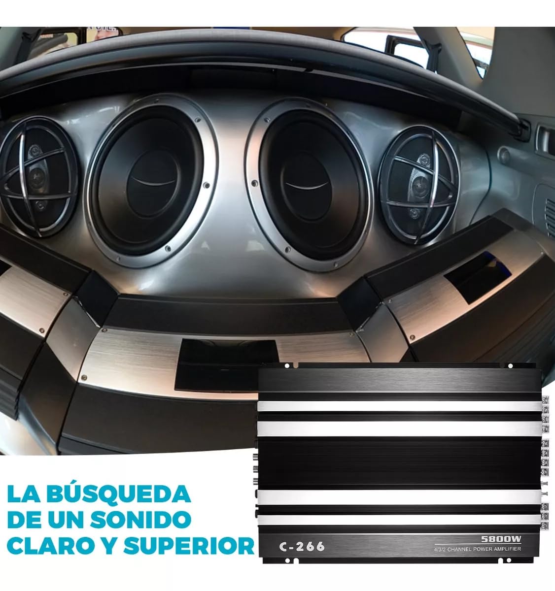Amplificador de Poder D 5800w Audio 4 Canales para Auto