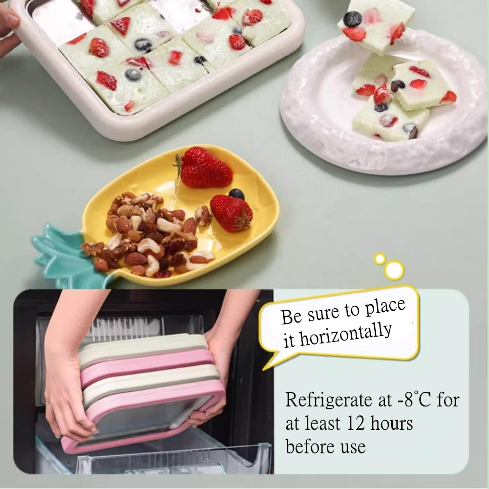 Baotkere - Máquina para hacer helado suave, rosado, manual, incluye 2 raspadores, ideal para helados, gelatina y batidos