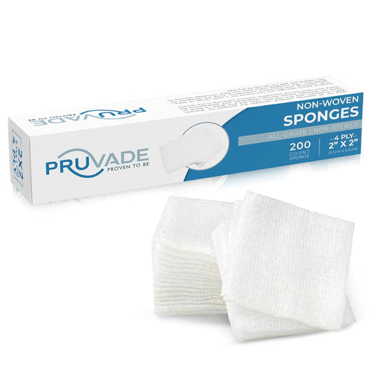 Almohadillas de Gasa No Tejidas Pruvade Multiusos Absorbentes Blancas 4 Capas