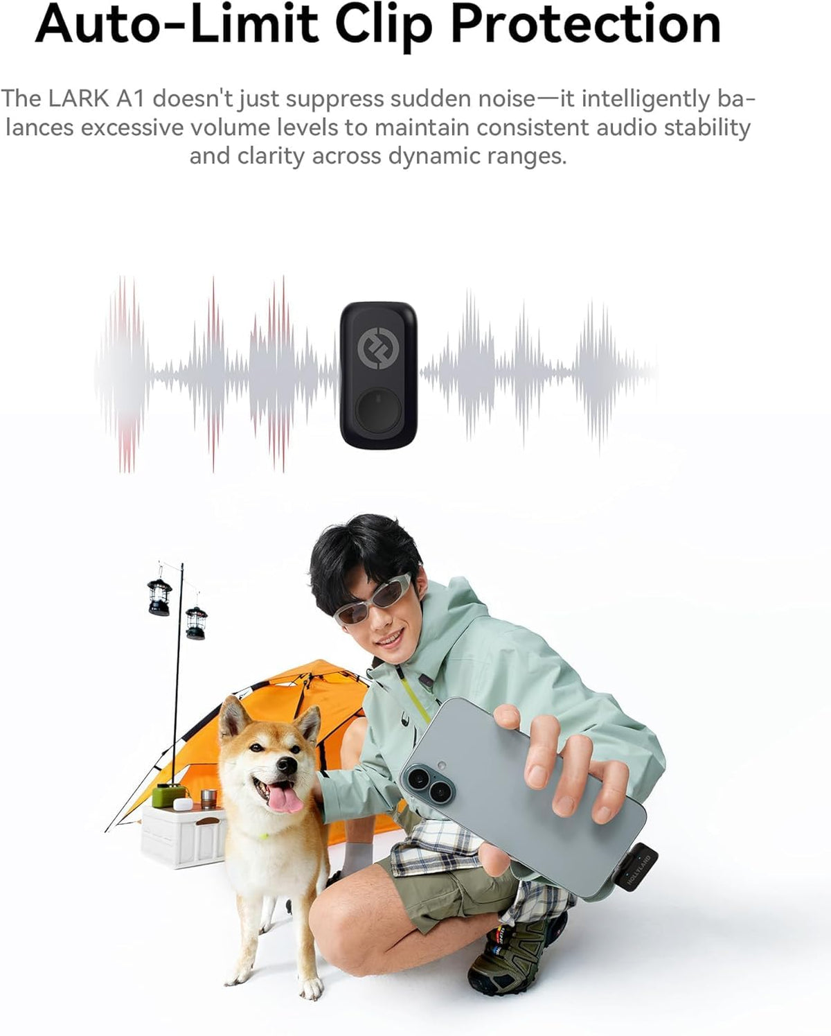 Micrófono Inalámbrico Hollyland Lark A1 Mini Duo Blanco con Cancelación de Ruido para Teléfonos Inteligentes USB-C