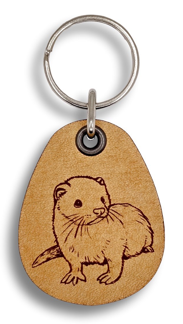 ForLeatherMore - Ferret - Genuine Leather Keychain - Pet Key Fob