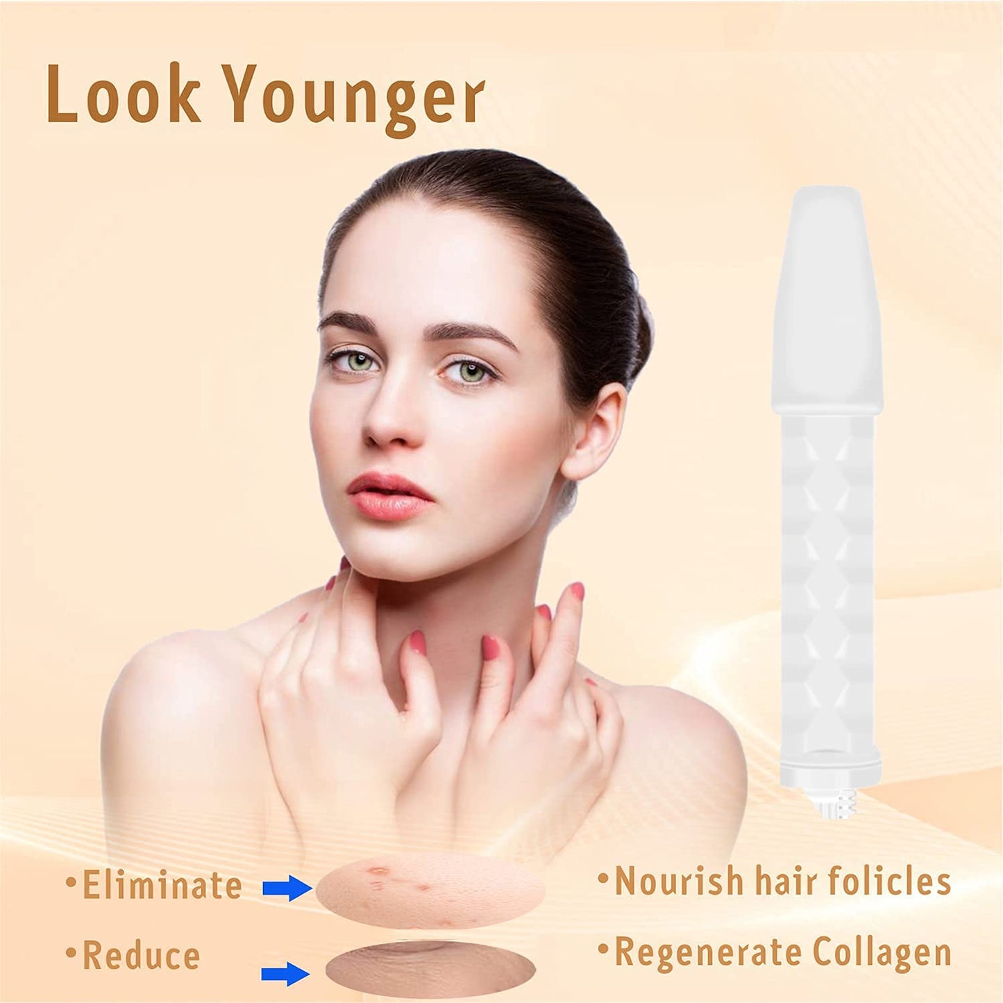 Máquina facial de alta frecuencia para el cuidado de la piel herramienta para las arrugas reduciendo la piel apriete varita facial de alta frecuencia con 4 tubos