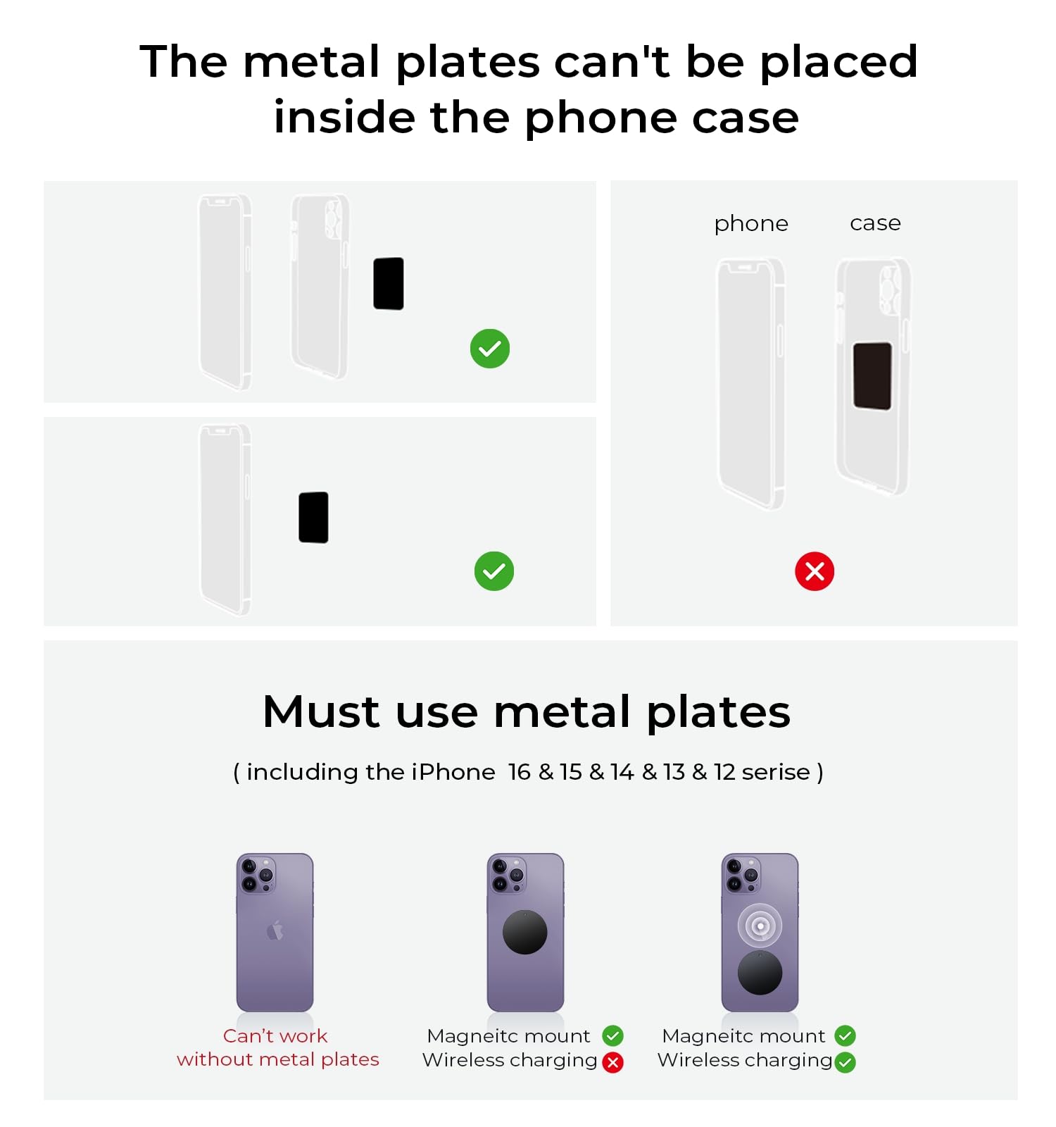 LISEN Soporte para Celular Automóvil Magnético [2 Juegos], Porta Celular para Auto, 6 Imanes Potentes, Compatible con iPhone 16/15 Pro MAX, Galaxy S24 S23 Ultra, Redmi