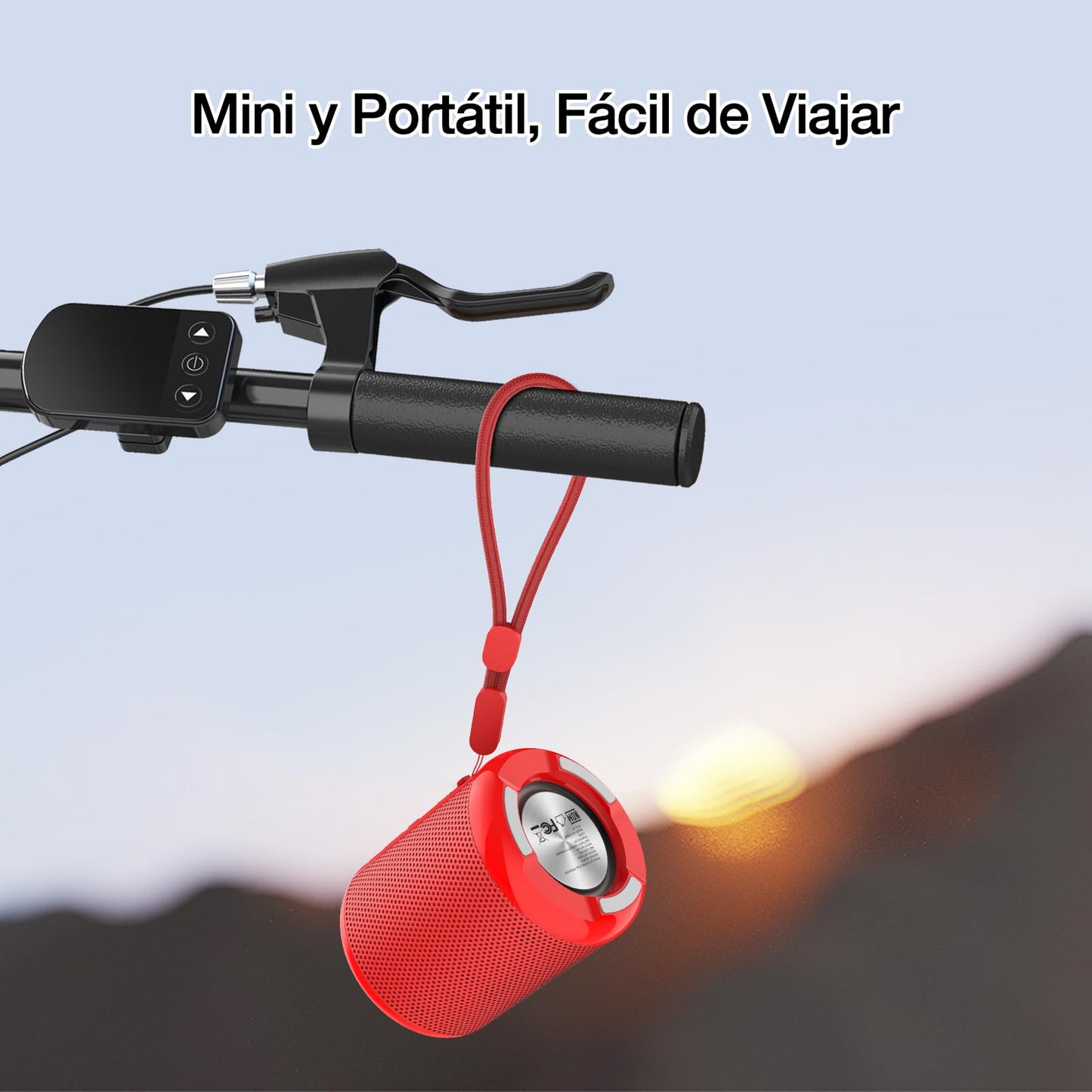 Bocina Bluetooth Portátil 1 Hora Rojo Mini Altavoz Inalámbrico 5W Ideal para Viajar y Campear