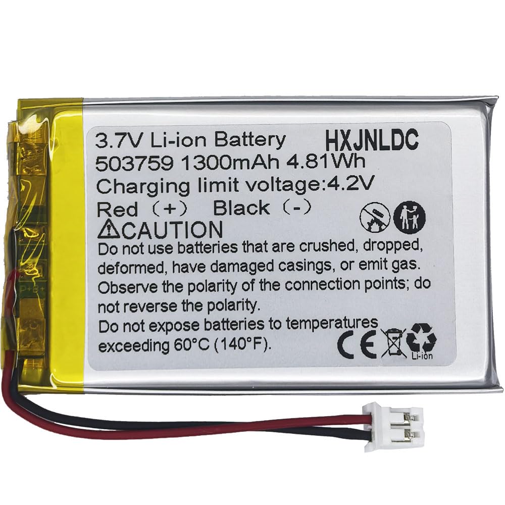 Batería de Repuesto de Polímero de Litio Recargable HXJNLDC 3.7V 1300mAh para Productos Electrónicos de Bricolaje y Almacenamiento de Energía Móvil