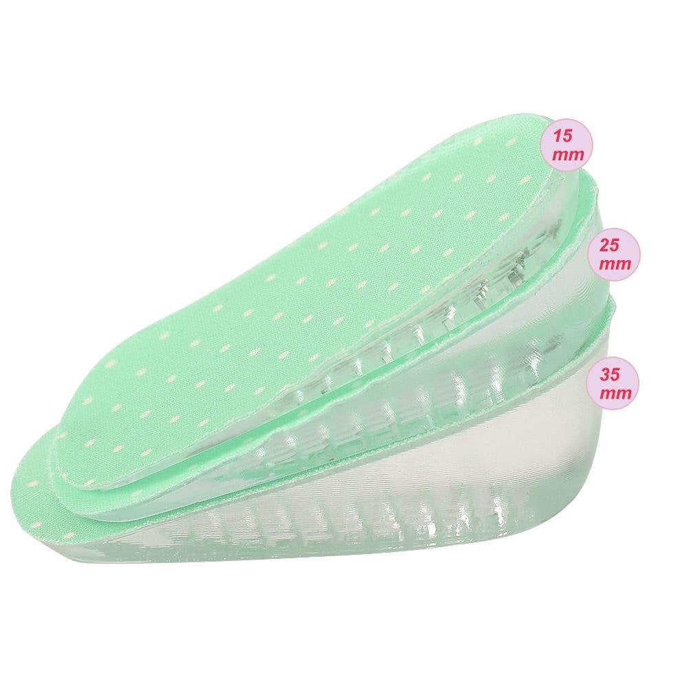 Plantillas Ortopédicas TMISHION Verde Gel de Silicona con Aumento de Altura 3.5cm