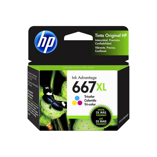 Cartucho de Tinta HP Tricolor 667XL Original para Impresoras DeskJet Ink Advantage