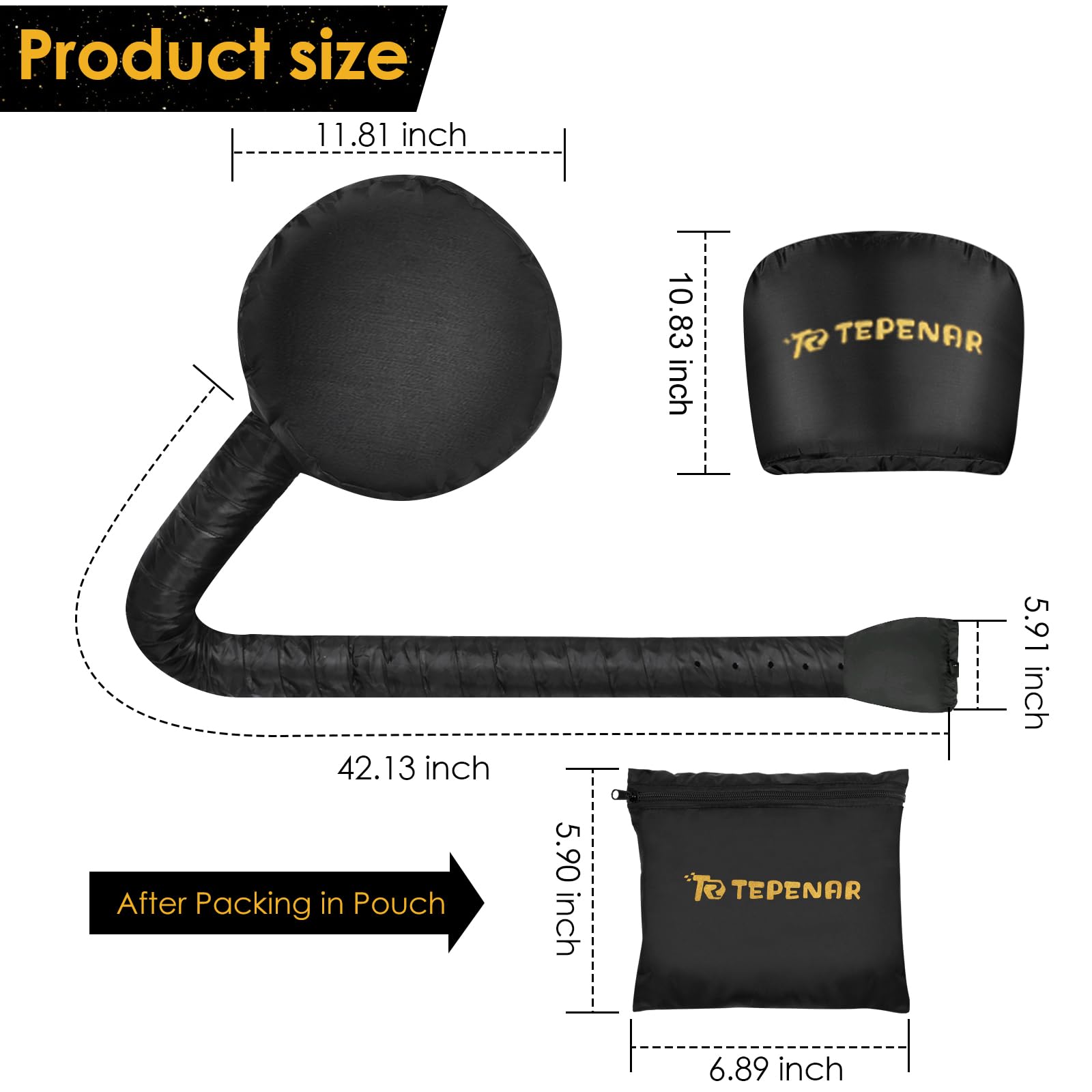 Accesorio para Secador de Pelo TEPENAR Negro Ajustable para Secado Rápido y Cuidado del Cabello Rizado