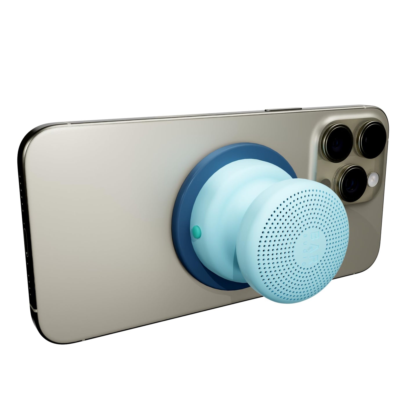 Cellhelmet Bar Audio Mini Mag Altavoz inalámbrico magnético compacto con audio potente, resistencia al agua IPX5, batería de 6 horas y montaje compatible con MagSafe en azul cielo y azul real