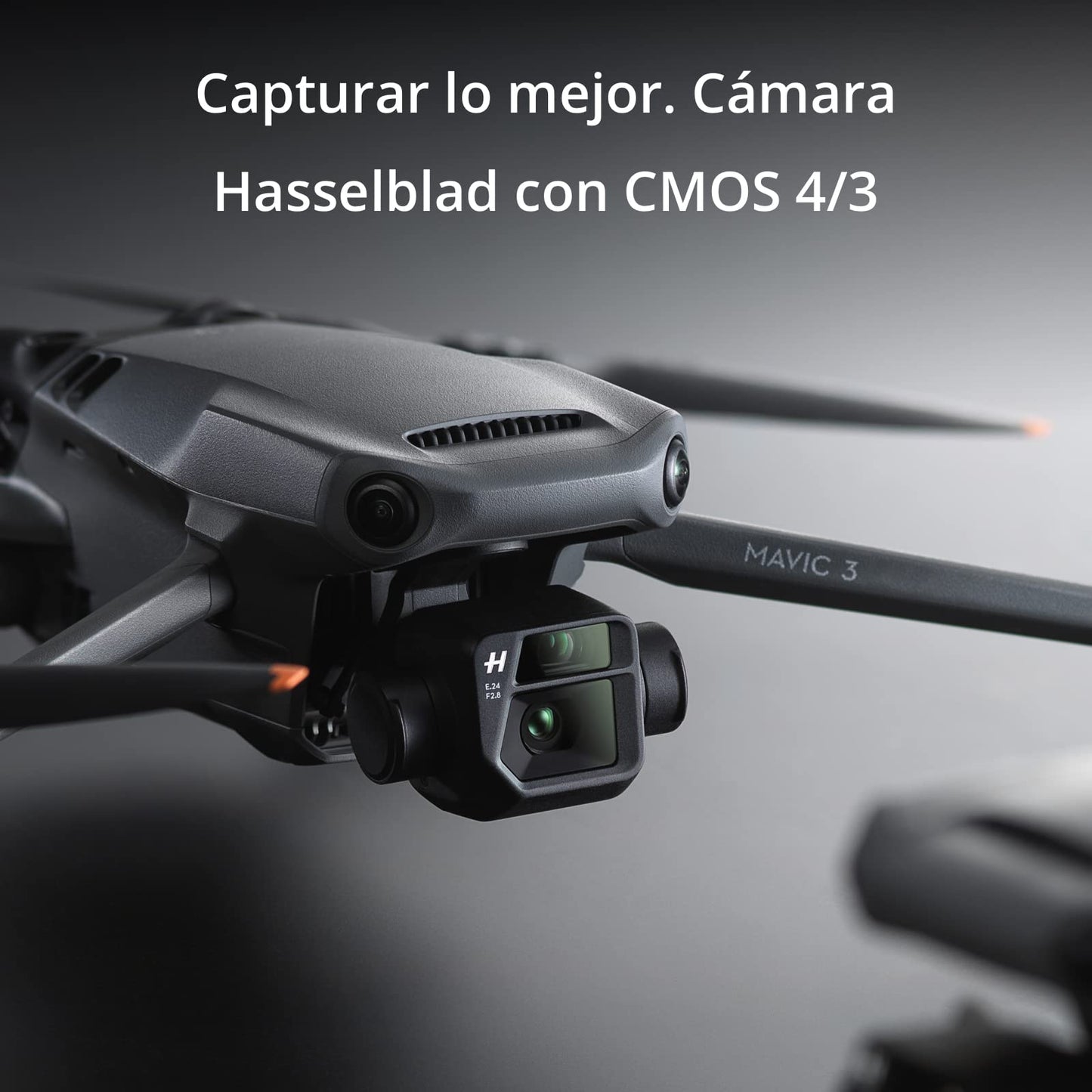 DJI Mavic 3 - Dron GPS con cámara Hasselblad CMOS 4/3, vídeo 5.1K, detección obstáculos omnidireccional, 46 min de vuelo, cuadricóptero RC con regreso auto. transm. máx. de vídeo de 15 km, Gris