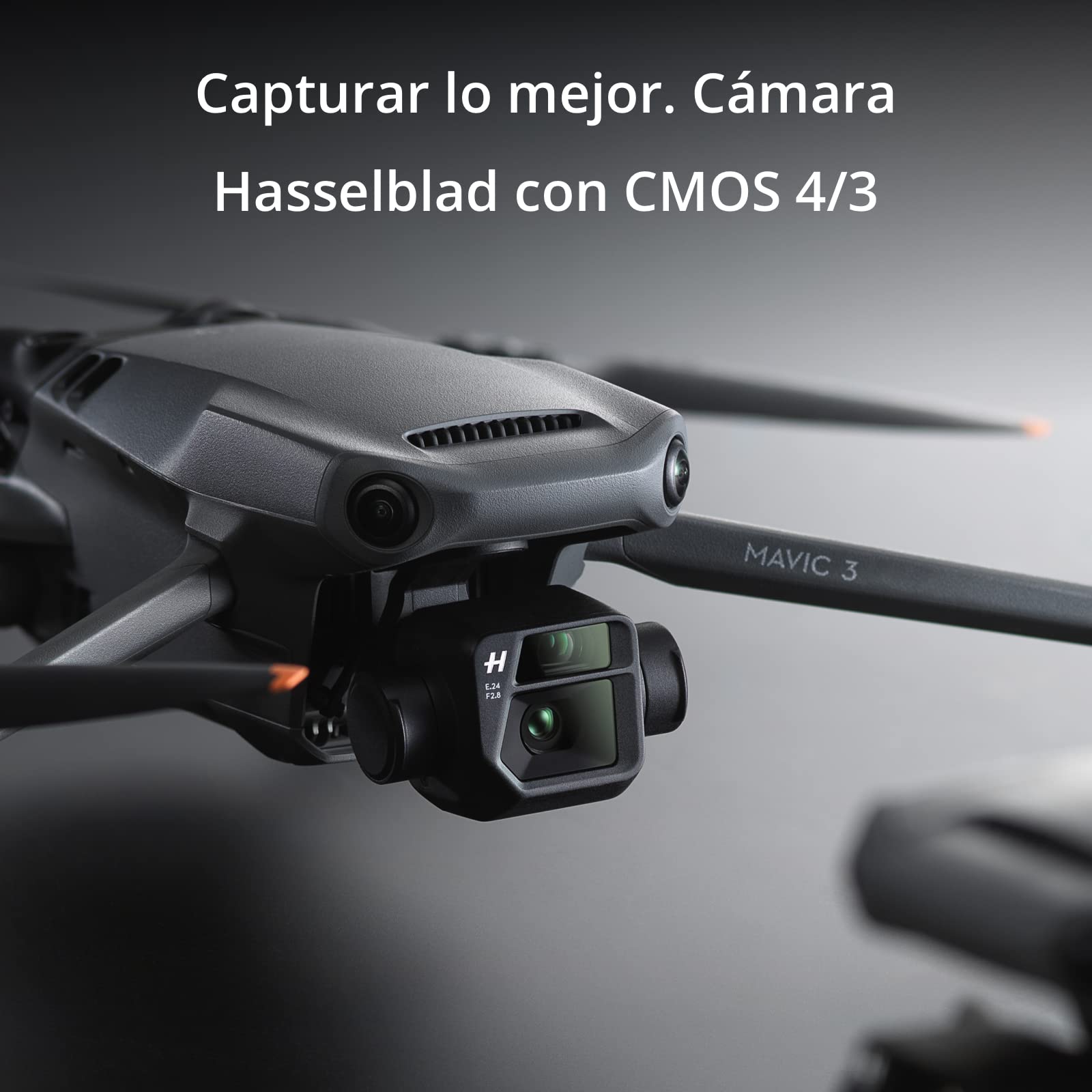DJI Mavic 3 - Dron GPS con cámara Hasselblad CMOS 4/3, vídeo 5.1K, detección obstáculos omnidireccional, 46 min de vuelo, cuadricóptero RC con regreso auto. transm. máx. de vídeo de 15 km, Gris