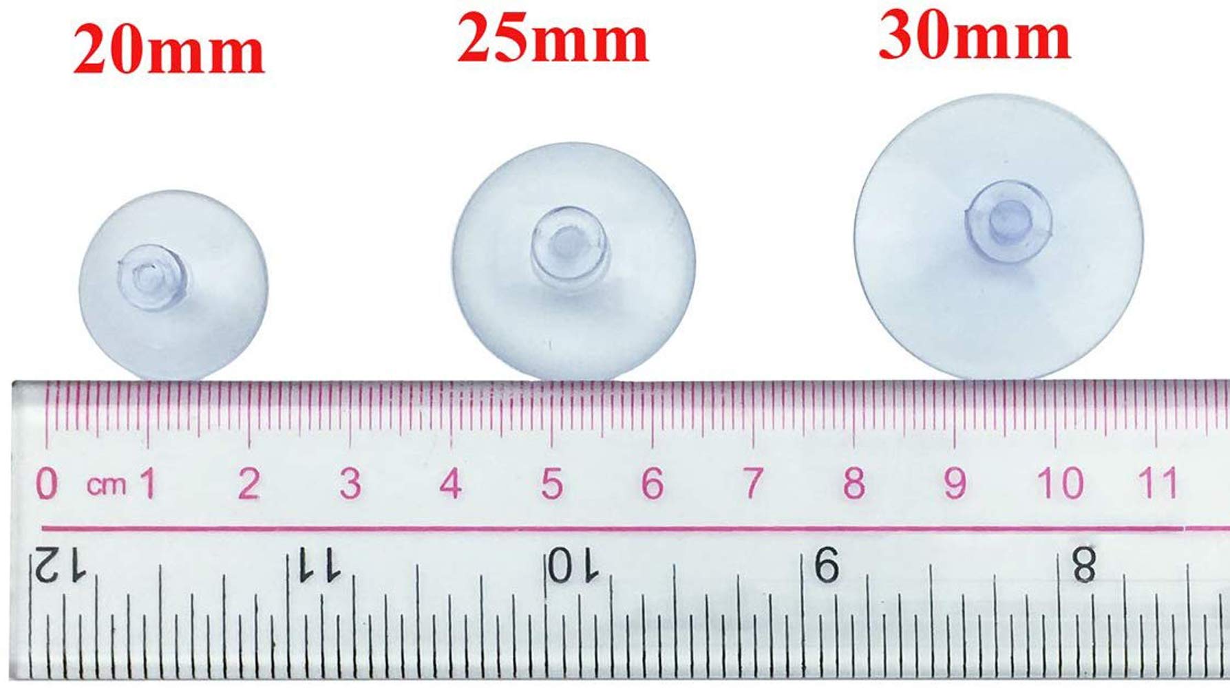 Hyamass - 100 ventosas pequeñas para vidrio, almohadillas para orejas antideslizantes transparentes, ventosas de plástico sin gancho para ventanas, mesas, organización del hogar y decoración de