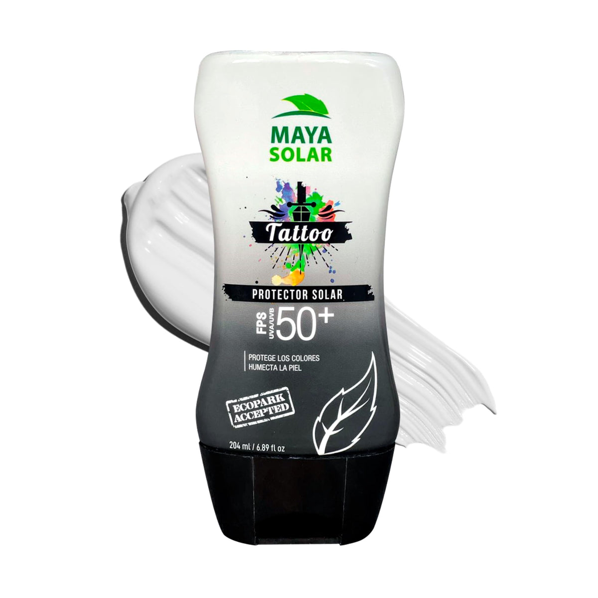 Maya Solar Bloqueador para Tattoos FPS 50+ | Triple Acción Especializada | Hidratación Intensiva | Previene Decoloración UV | Ingredientes Naturales y Eco-Amigable