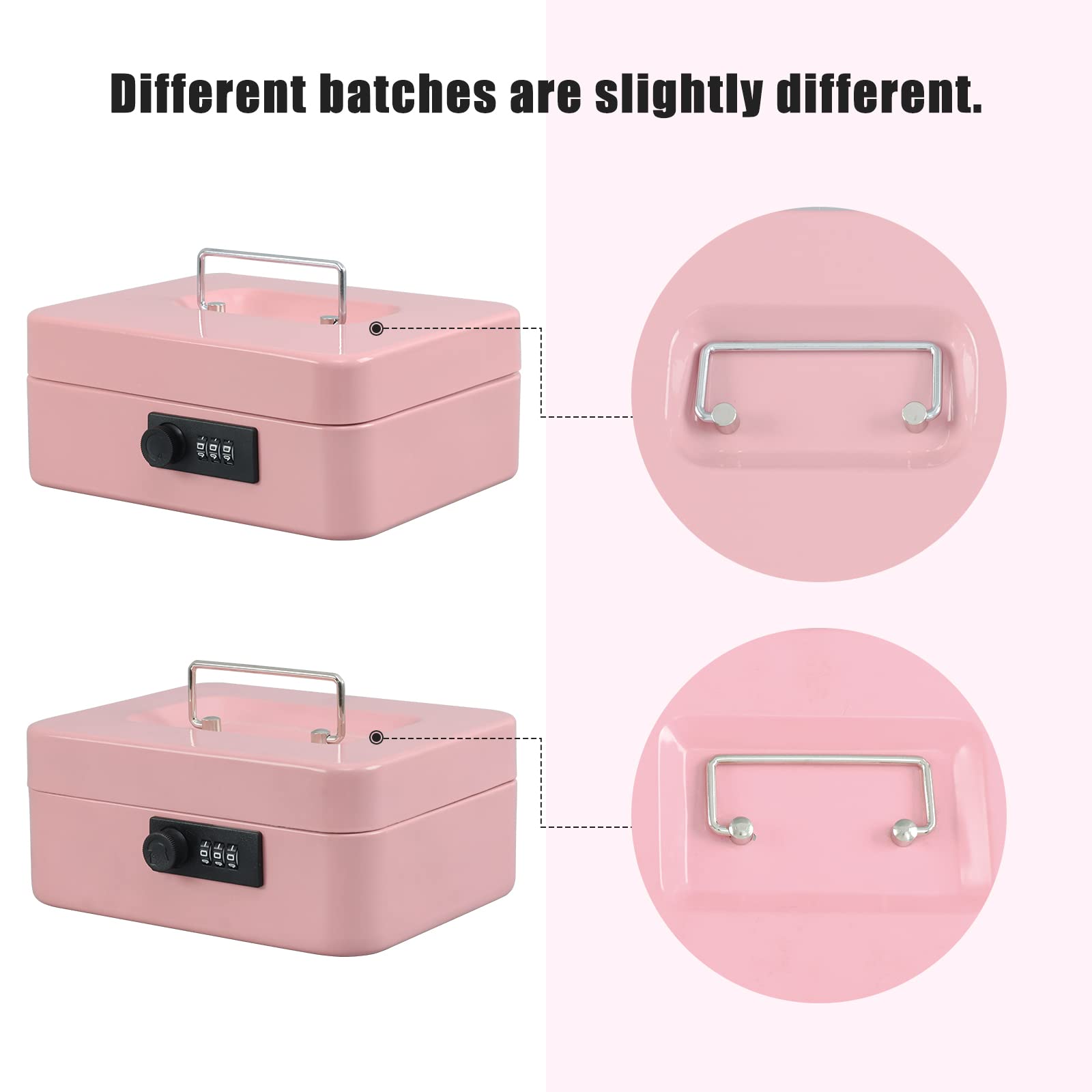 Caja fuerte Xydled de acero con cerradura de combinación, caja fuerte con bandeja extraíble para monedas y cerradura de llave, 20 x 16 x 9 cm.