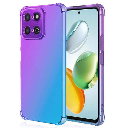 DABUNA Funda para Honor X7c Case,Transparente Colores Degradados Protectora de Cámara Anticaída Carcasa Bumper(Púrpura Azul)