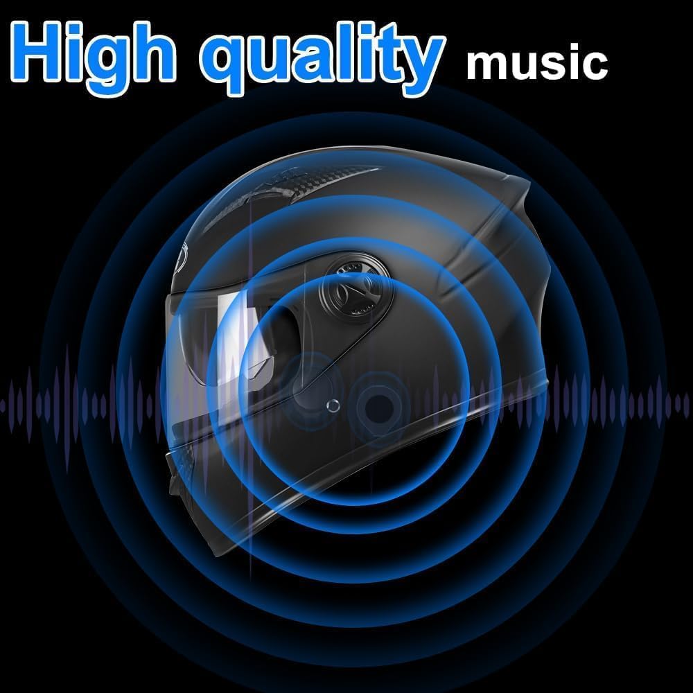 OBEST Auricular Bluetooth para Motocicleta, Altavoz Bluetooth para Casco con Pantalla LED, Impermeable Auriculares Bluetooth inalámbricos para Esquiar, 1900mAh, Micrófono Integrado para Llamadas