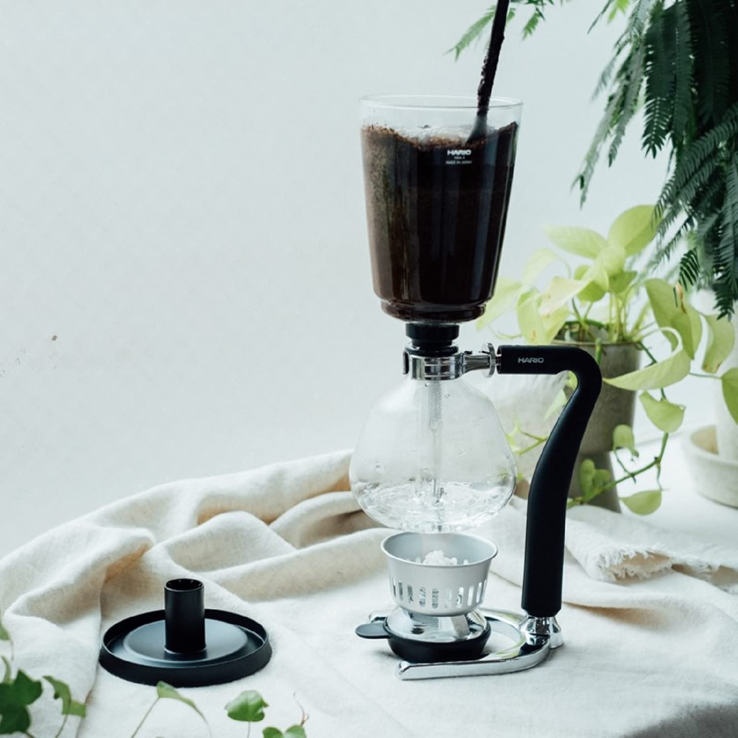 Hario NXAR-5 Coffee Siphon Next - Goteo de café para 5 personas, color negro