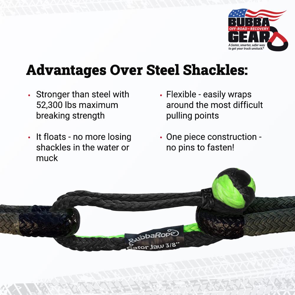 Bubba Rope Gator-Jaw Pro - Grillete sintético de 7/16 Pulgadas - Grillete de Remolque de vehículo de Alta Resistencia: 50 Libras Capacidad: Amarillo