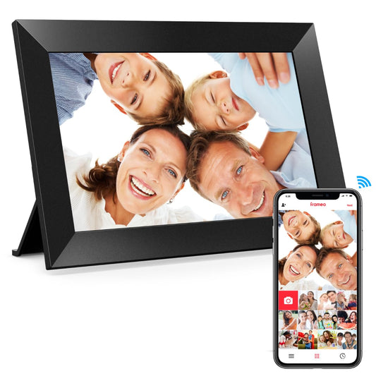 Frameo Marco de fotos digital WiFi de 10.1 pulgadas, marco de fotos digital HD IPS de 1280 x 800 pulgadas, visualización táctil electrónica, 32 GB de memoria, rotación automática, montaje en pared