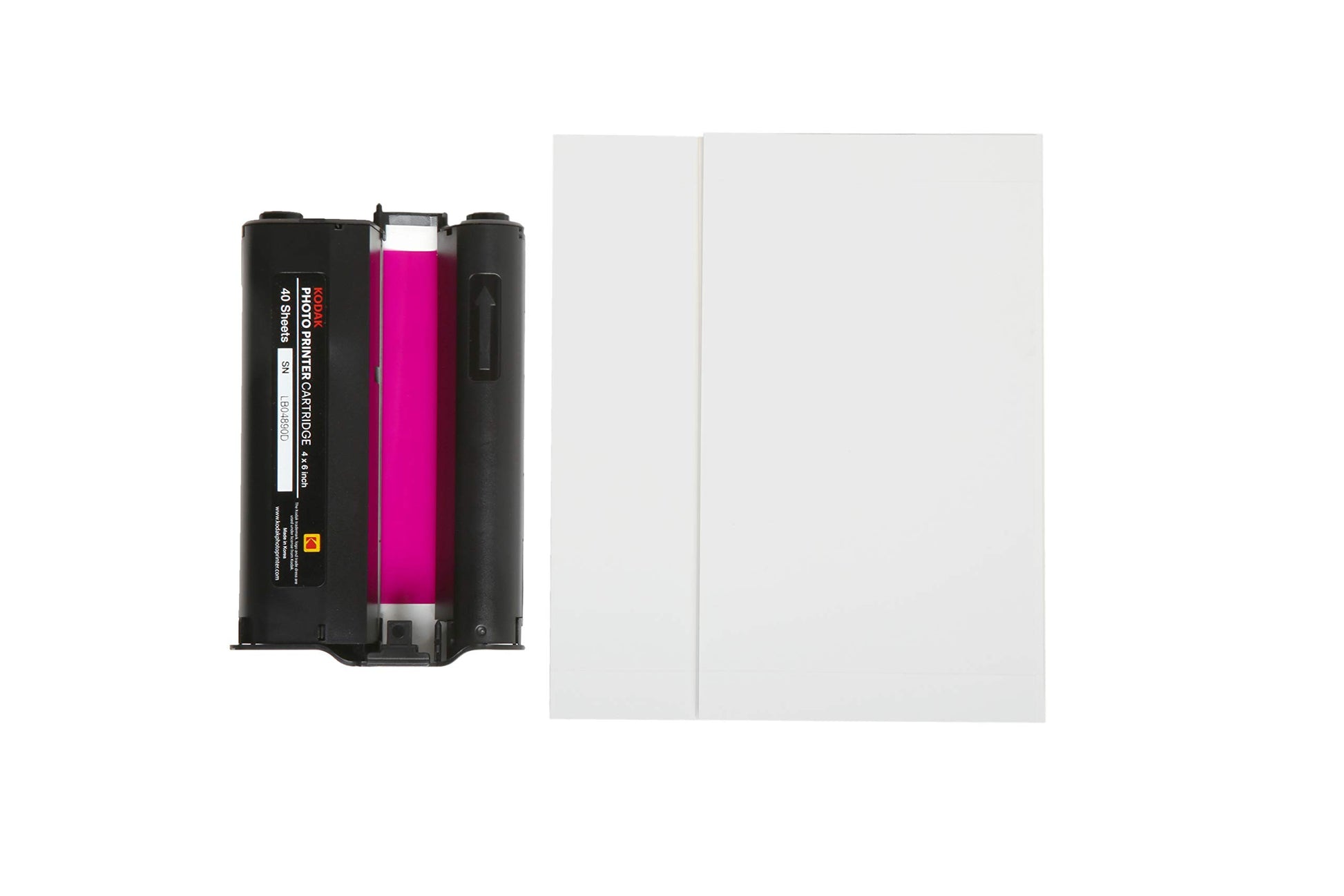 KODAK Dock Plus & Dock PHC-120 - Cartucho de repuesto y hojas de fotos - Paquete de 120, color negro